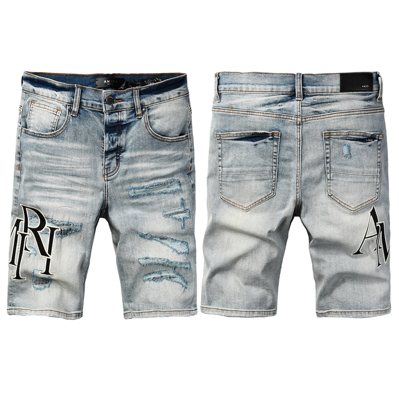 SOLLSALE-AMIRI  Fashion Denim shorts 6003