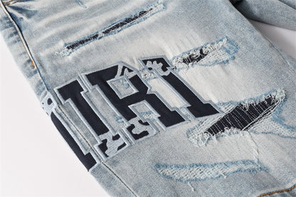 SOLLSALE-AMIRI  Fashion Denim shorts 6008